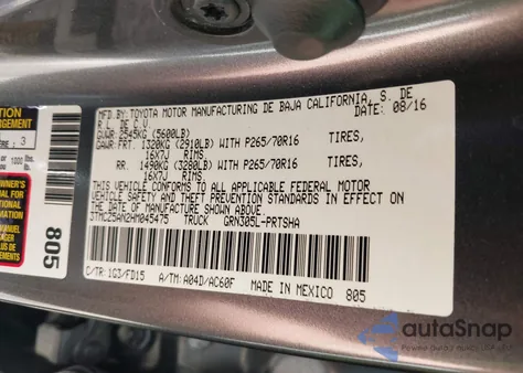 2017 Toyota Tacoma Trd Sport из США, поврежденный, VIN 3TMCZ5AN2HM045475